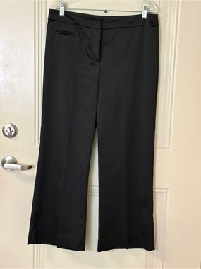JS Collections Black Satin Wide-Leg Dress Pants SZ 10 EUC $129